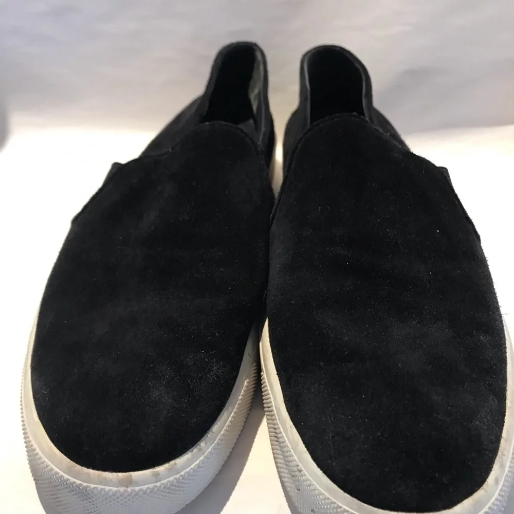 Black Suede Slip Ons